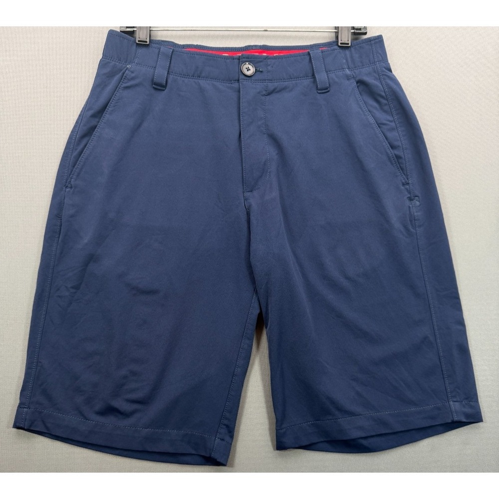 Under Armour Golf Shorts Navy Blue Stretch Performance Flat Front | Men's 32 - Picture 10 of 11